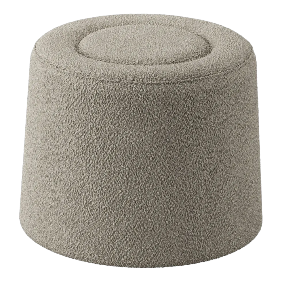 Pouf en tissu bouclé naturel 52cm Praline - Woud