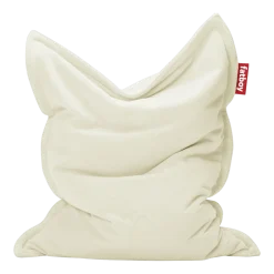 Pouf en tissu écru Slim Teddy Original - Fatboy
