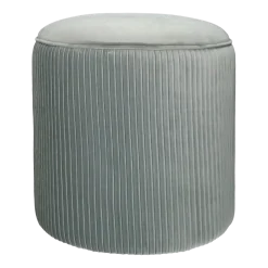 Pouf en velours gris Mucha - Pomax