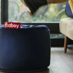 Pouf en velours pétrole Point - Fatboy
