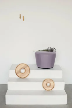Pouf en velours vert Naïve - Emko
