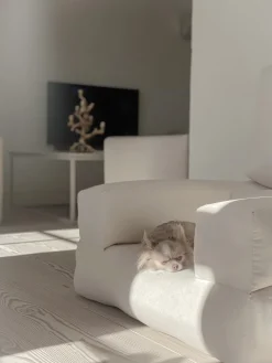 Pouf fauteuil convertible en coton beige 95x90x42cm Cube - Karup Design