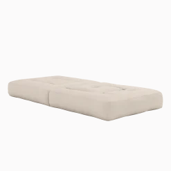 Pouf fauteuil convertible en coton beige 95x90x42cm Cube - Karup Design