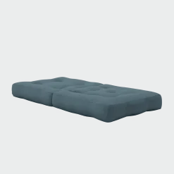 Pouf fauteuil convertible en coton bleu pétrole 95x90x42cm Cube - Karup Design