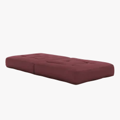 Pouf fauteuil convertible en coton bordeaux 95x90x42cm Cube - Karup Design