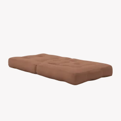Pouf fauteuil convertible en coton marron clair 95x90x42cm Cube - Karup Design