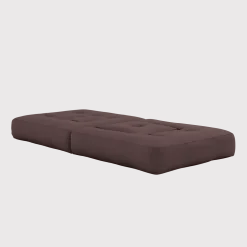 Pouf fauteuil convertible en coton marron 95x90x42cm Cube - Karup Design
