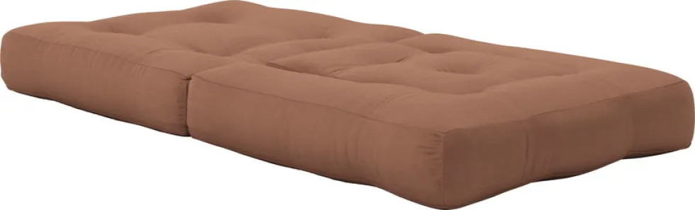 Pouf fauteuil en coton clay brown 60x68x24cm Mini Cube - Karup Design