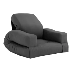 Pouf fauteuil en coton dark grey 65x78x40cm Mini Hippo - Karup Design