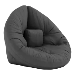 Pouf fauteuil en coton dark grey 75x80x60cm Mini Nido - Karup Design
