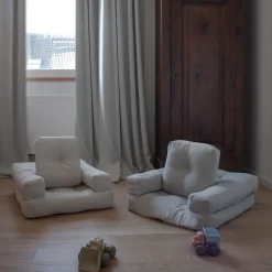 Pouf fauteuil en coton et lin 60x68x24cm Mini Cube - Karup Design