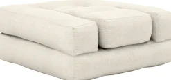 Pouf fauteuil en coton et lin 60x68x24cm Mini Cube - Karup Design
