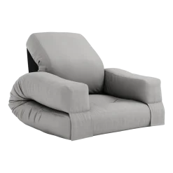 Pouf fauteuil en coton grey 65x78x40cm Mini Hippo - Karup Design