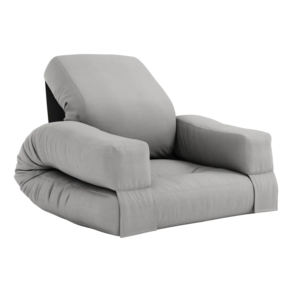 Pouf fauteuil en coton grey 65x78x40cm Mini Hippo - Karup Design