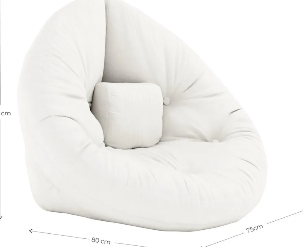 Pouf fauteuil en coton olive green 75x80x60cm Mini Nido - Karup Design