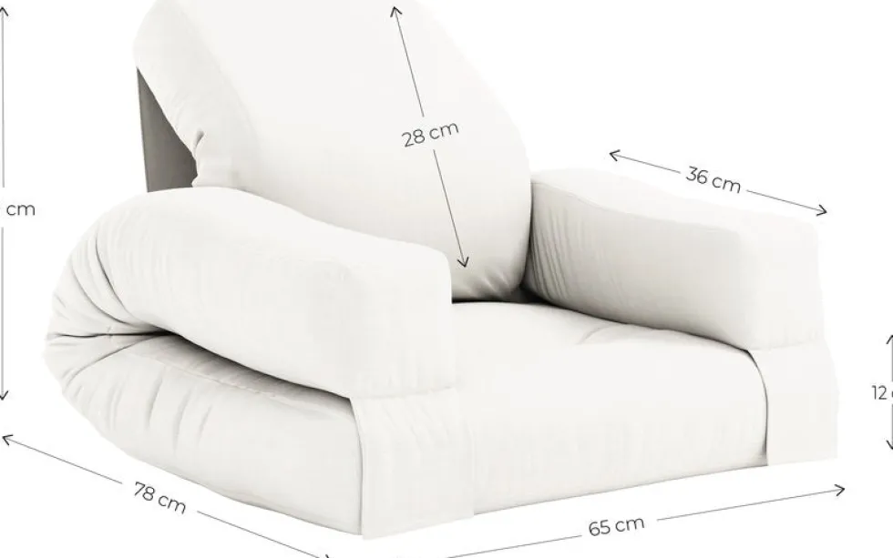Pouf fauteuil en coton petrol blue 65x78x40cm Mini Hippo - Karup Design