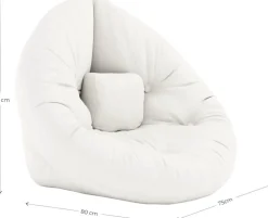 Pouf fauteuil en coton petrol blue 75x80x60cm Mini Nido - Karup Design