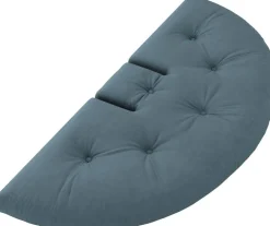 Pouf fauteuil en coton petrol blue 75x80x60cm Mini Nido - Karup Design