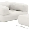 Pouf fauteuil en coton wheat beige 60x68x24cm Mini Cube - Karup Design
