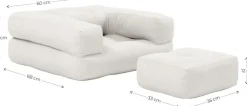 Pouf fauteuil en coton wheat beige 60x68x24cm Mini Cube - Karup Design
