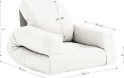 Pouf fauteuil en coton wheat beige 65x78x40cm Mini Hippo - Karup Design
