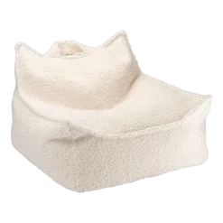 Pouf fauteuil en sherpa bouclé crème 80x70cm Beanbags - Wigiwama