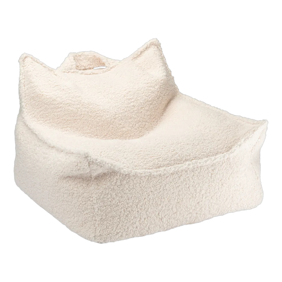 Pouf fauteuil en sherpa bouclé crème 80x70cm Beanbags - Wigiwama