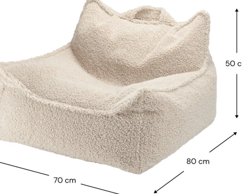 Pouf fauteuil en sherpa bouclé crème 80x70cm Beanbags - Wigiwama