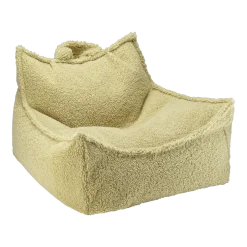 Pouf fauteuil en sherpa bouclé matcha 80x70cm Beanbags - Wigiwama