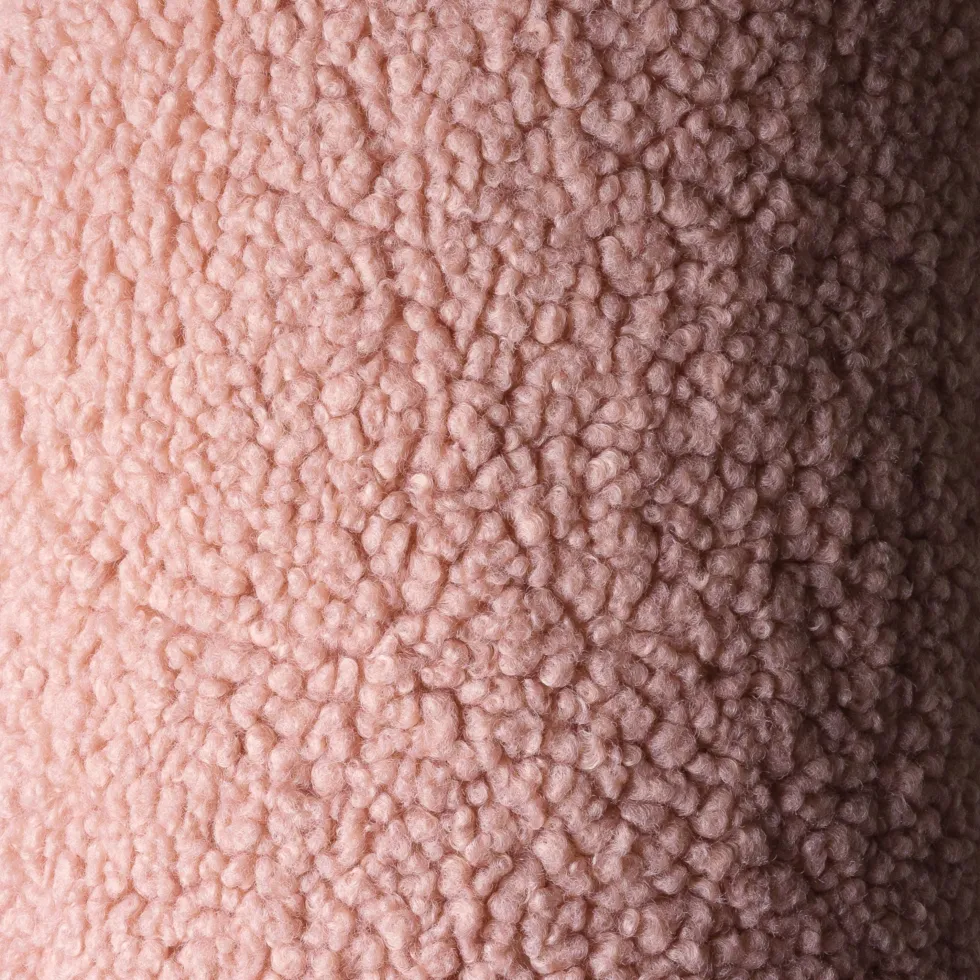Pouf fauteuil en sherpa bouclé rose 80x70cm Beanbags - Wigiwama