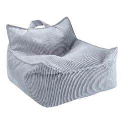 Pouf fauteuil en velours côtelé bleu blueberry 80 x 70 cm - Wigiwama