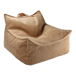 Pouf fauteuil en velours côtelé toffee 80 x 70 cm - Wigiwama