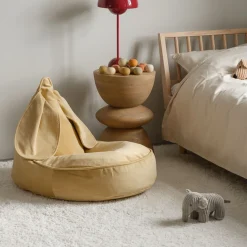 Pouf fauteuil lapin en velour caramel 75x65cm Beanbags - Wigiwama