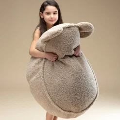 Pouf fauteuil ours en sherpa bouclé biscuit 75x65cm Beanbags - Wigiwama