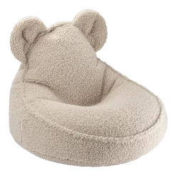 Pouf fauteuil ours en sherpa bouclé biscuit 75x65cm Beanbags - Wigiwama