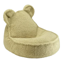 Pouf fauteuil ours en sherpa bouclé matcha 75x65cm Beanbags - Wigiwama