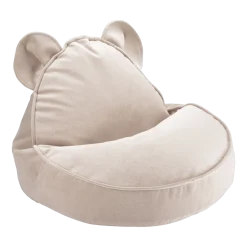 Pouf fauteuil ours en velour beige 75x65cm Beanbags - Wigiwama