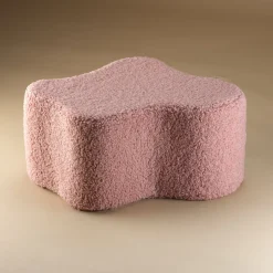 Pouf nuage en sherpa bouclé rose 25x39,5cm Cloud pouffe - Wigiwama