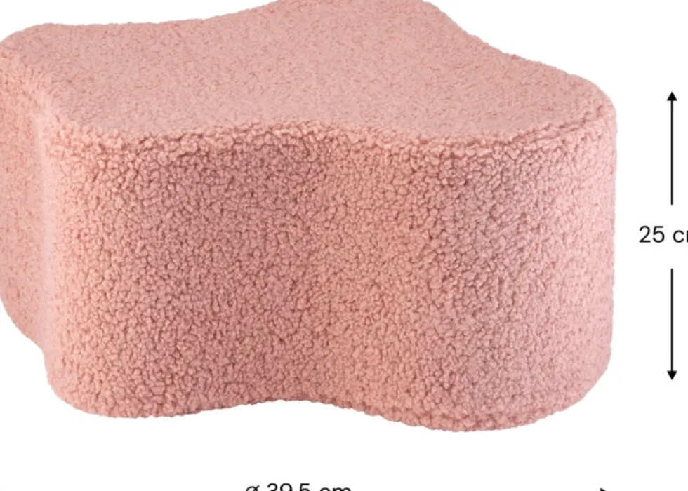 Pouf nuage en sherpa bouclé rose 25x39,5cm Cloud pouffe - Wigiwama