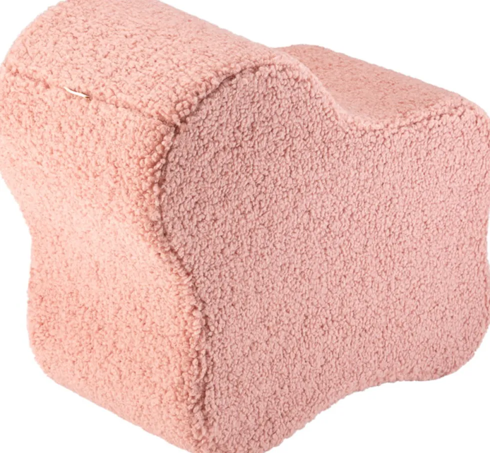Pouf nuage en sherpa bouclé rose 25x39,5cm Cloud pouffe - Wigiwama