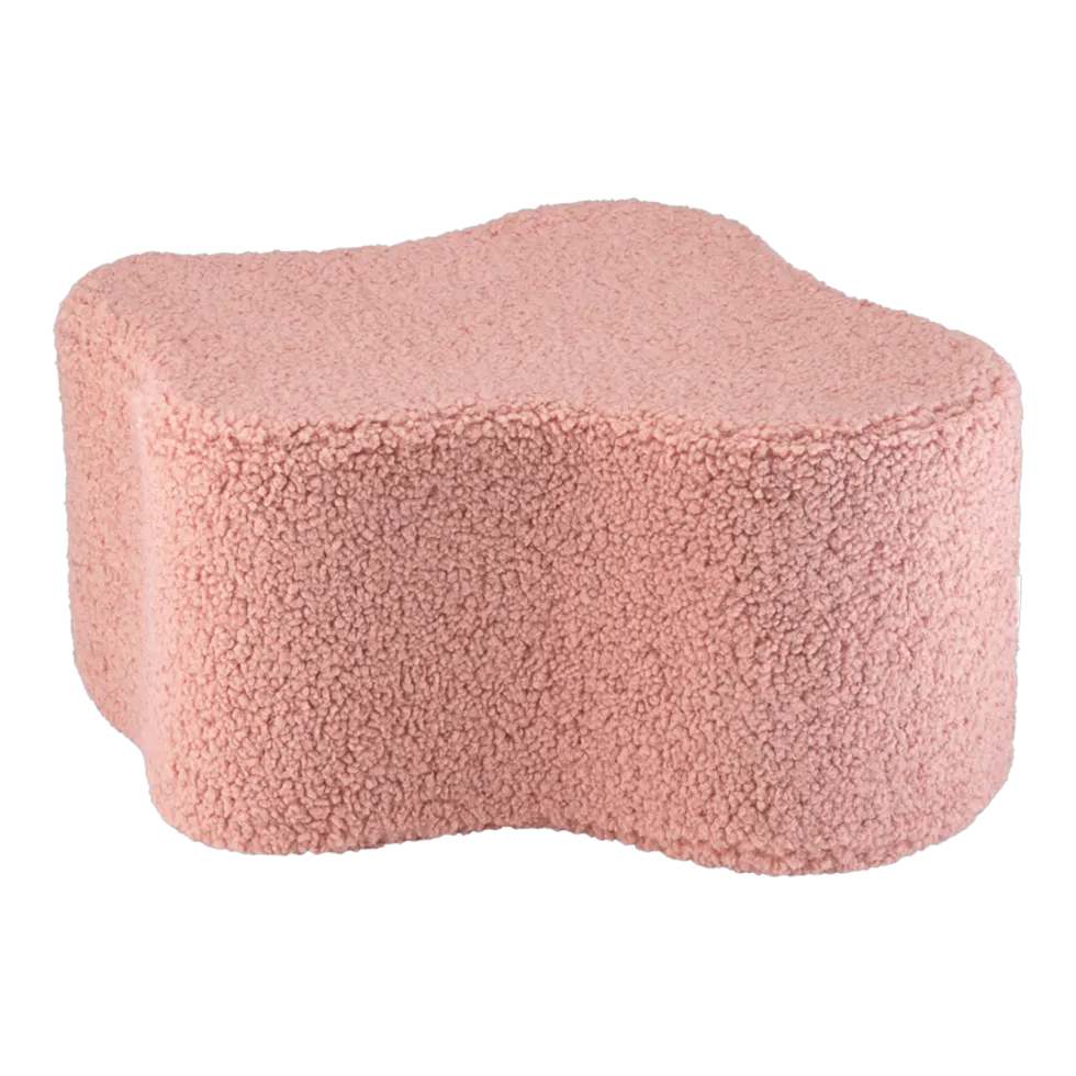 Pouf nuage en sherpa bouclé rose 25x39,5cm Cloud pouffe - Wigiwama