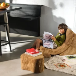 Pouf nuage en velours côtelé toffee 25x39,5cm Cloud pouffe - Wigiwama