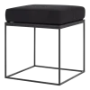 Pouf placage de chêne teinté noir et coussin noir Feo - noo.ma