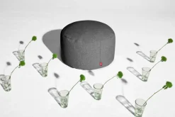 Pouf rond en polyester gris foncé 70x40cm Point Large - Fatboy