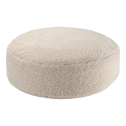 Pouf rond en sherpa bouclé biscuit 65cm Beanbgas - Wigiwama