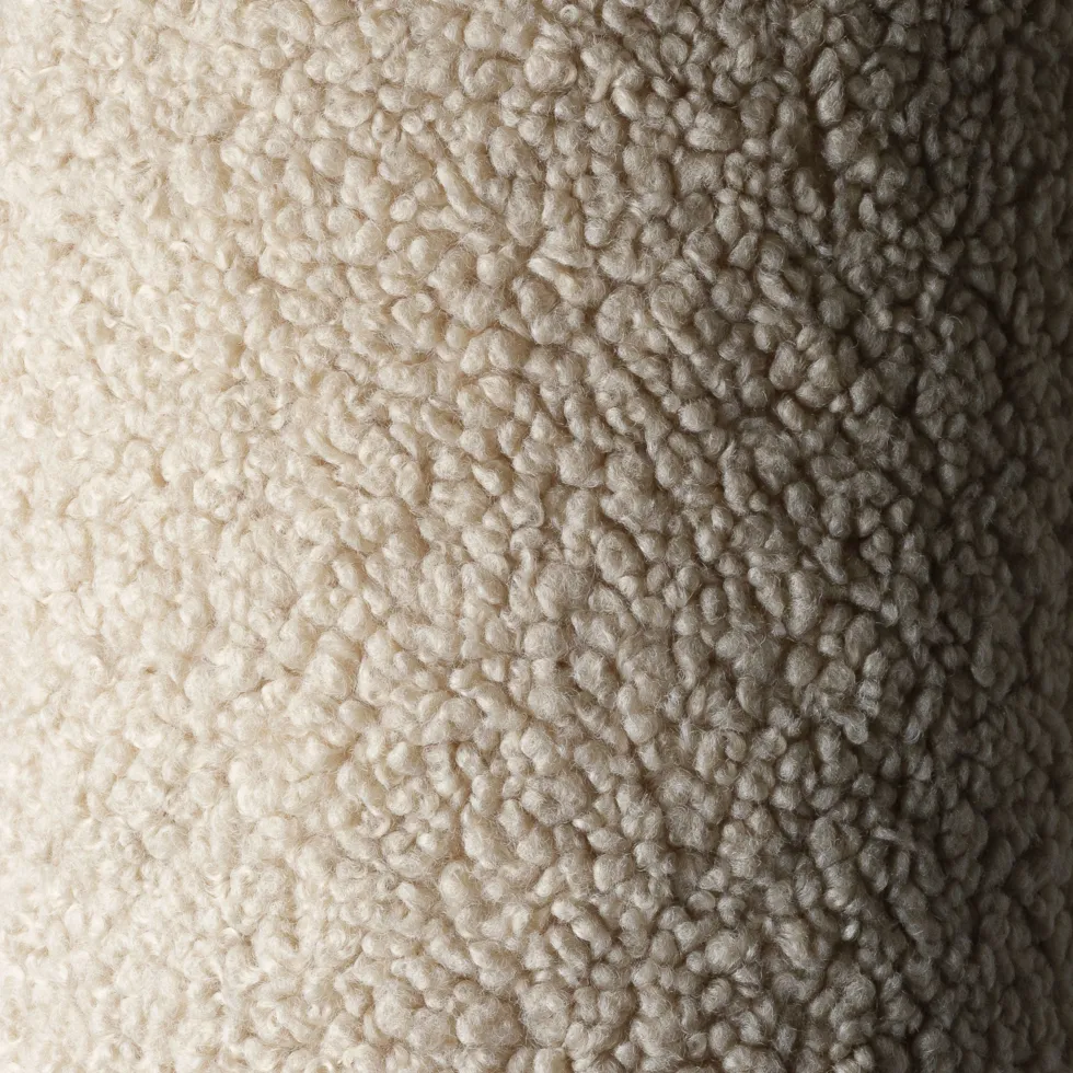 Pouf rond en sherpa bouclé biscuit 65cm Beanbgas - Wigiwama