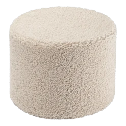 Pouf rond en sherpa bouclé biscuit 39,5x25cm Pouffe - Wigiwama