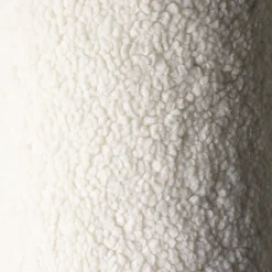 Pouf rond en sherpa bouclé blanc 39,5x25cm Pouffe - Wigiwama
