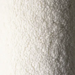 Pouf rond en sherpa bouclé crème 65cm Beanbgas - Wigiwama