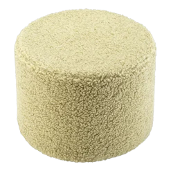 Pouf rond en sherpa bouclé matcha 39,5x25cm Pouffe - Wigiwama